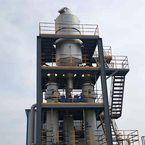 Three effect evaporation crystallization system for coating wastewater